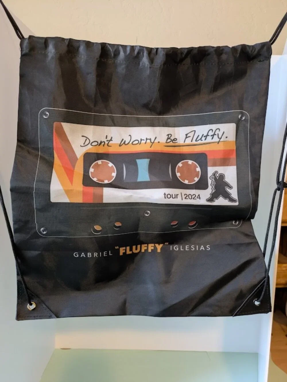 Gabriel “Fluffy” Iglesias Don't Worry Be Fluffy 2024Nylon Weave String Backpack